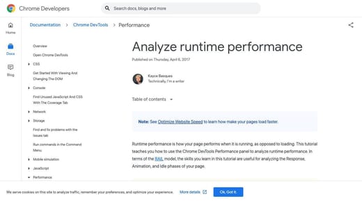 Performance Tab in Chrome